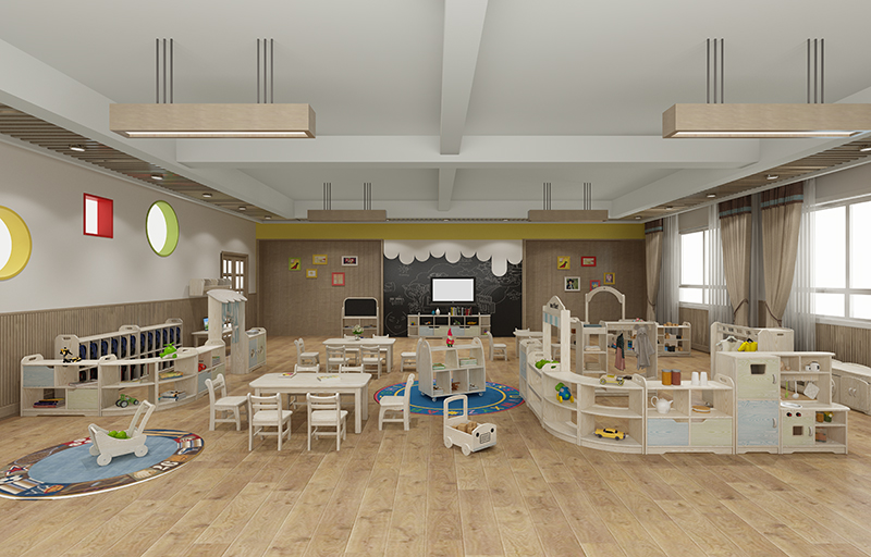 幼兒園家具白蠟木兒童區角全屋定制