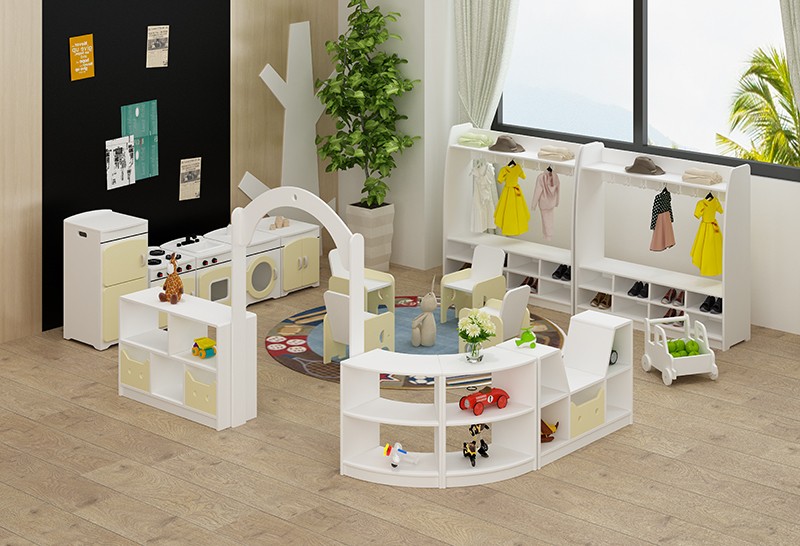 幼兒園家具白色童話兒童區角組合柜.jpg