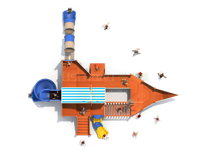 兒童戶外木質海盜船組合滑梯黃花梨系列 02.jpg